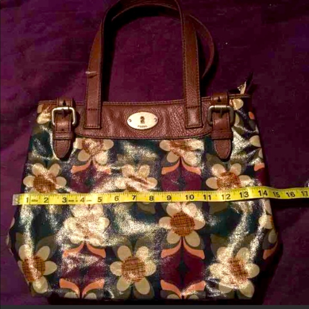 Fossil Purse Handbag Tote Flowers